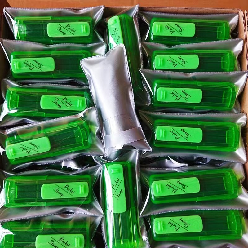 Hot sale self inking signature pocket flash stamps With assorted mount Colors pre inked pocket stamp.
