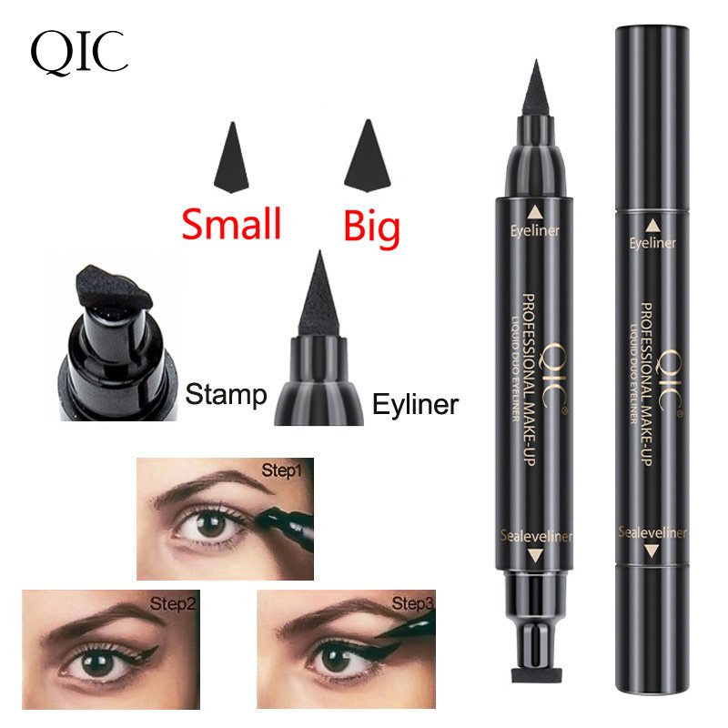 Liquid 2 in 1 Double Head Eyes Black Liquid Eyeliner Oem Pencil Custom Logo Natural Magic Makeup Waterproof Eyeliner Stamp