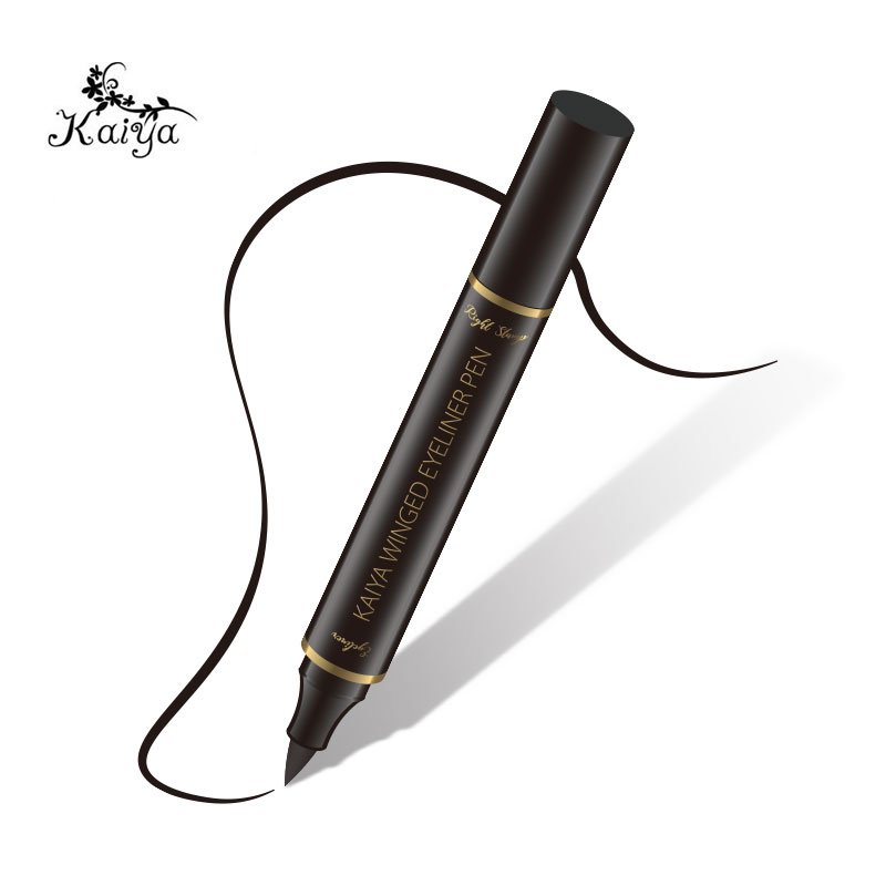 OEM Double Ended Eye liner Seal Magic Black Tattoo Pen Winged Eyelash Adhesive Gel Pen Liquid Eyeliner Stamp