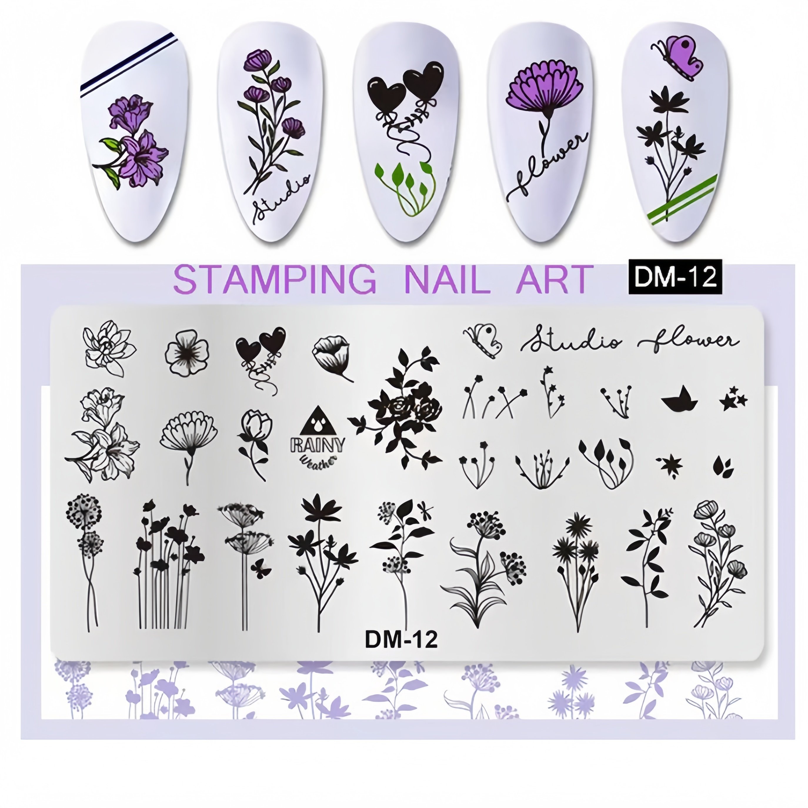 2024 Nail Art Stamping Plate French Line Stripe Graffiti Print Nail Stencils Stainless Steel Nail Image Stamping Plates