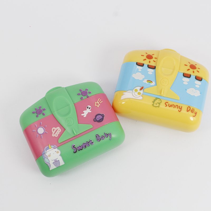 Double sided textile fabric stamp white and black ink double side kids name stamp