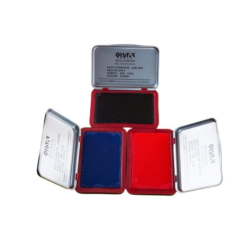 Factory Wholesale Quick Drying Stamp Pad Custom Logo Elect Ink Rubber Red Blue Inked Stamp Making Election Inkpad Iron Box