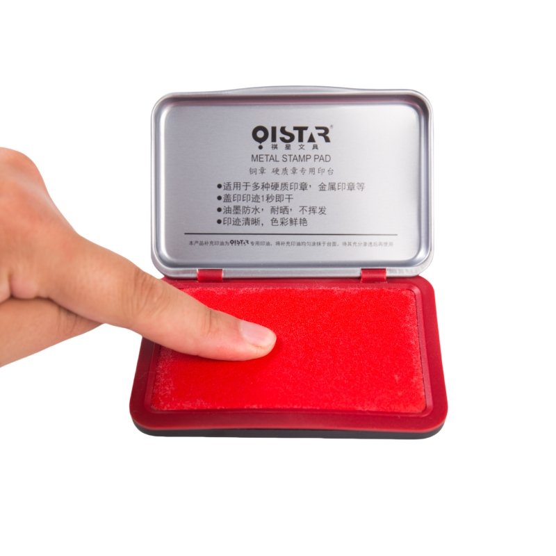Factory Wholesale Quick Drying Stamp Pad Custom Logo Elect Ink Rubber Red Blue Inked Stamp Making Election Inkpad Iron Box