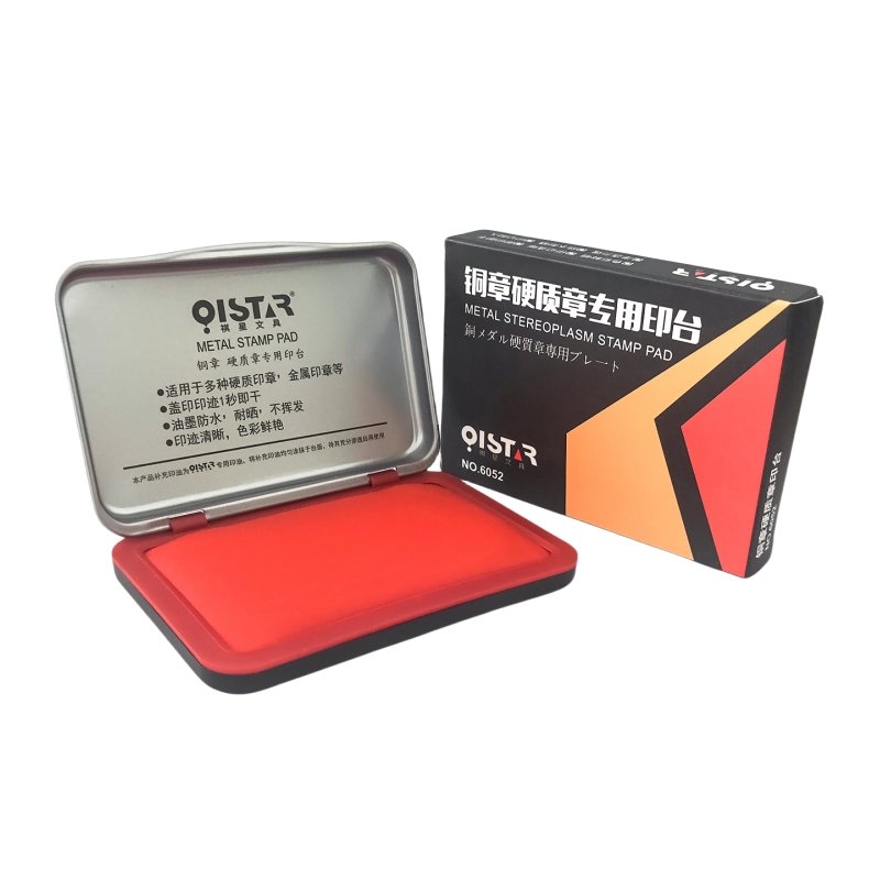 Factory Wholesale Quick Drying Stamp Pad Custom Logo Elect Ink Rubber Red Blue Inked Stamp Making Election Inkpad Iron Box