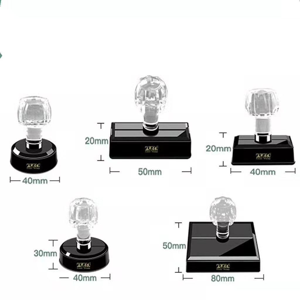 factory direct sale round square oval rectangle lizao flash stamp crystal stamp