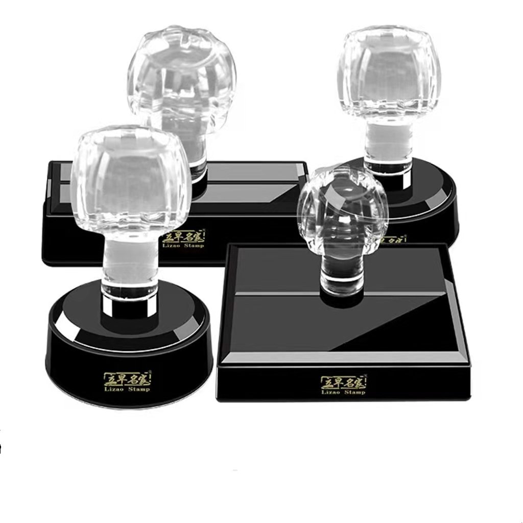factory direct sale round square oval rectangle lizao flash stamp crystal stamp