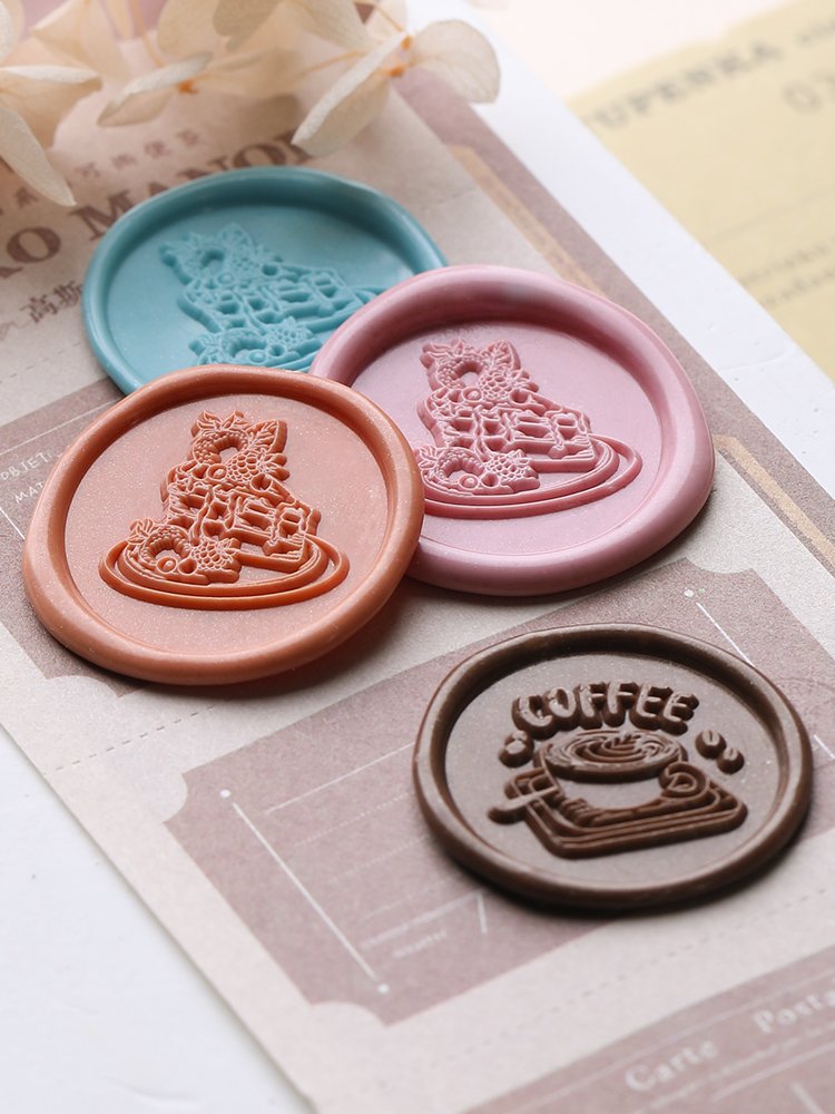 Afternoon Tea Series Stamp Metal Printing Embossed Stamp Head Invitation Letter Envelope Manufacturer Wholesale