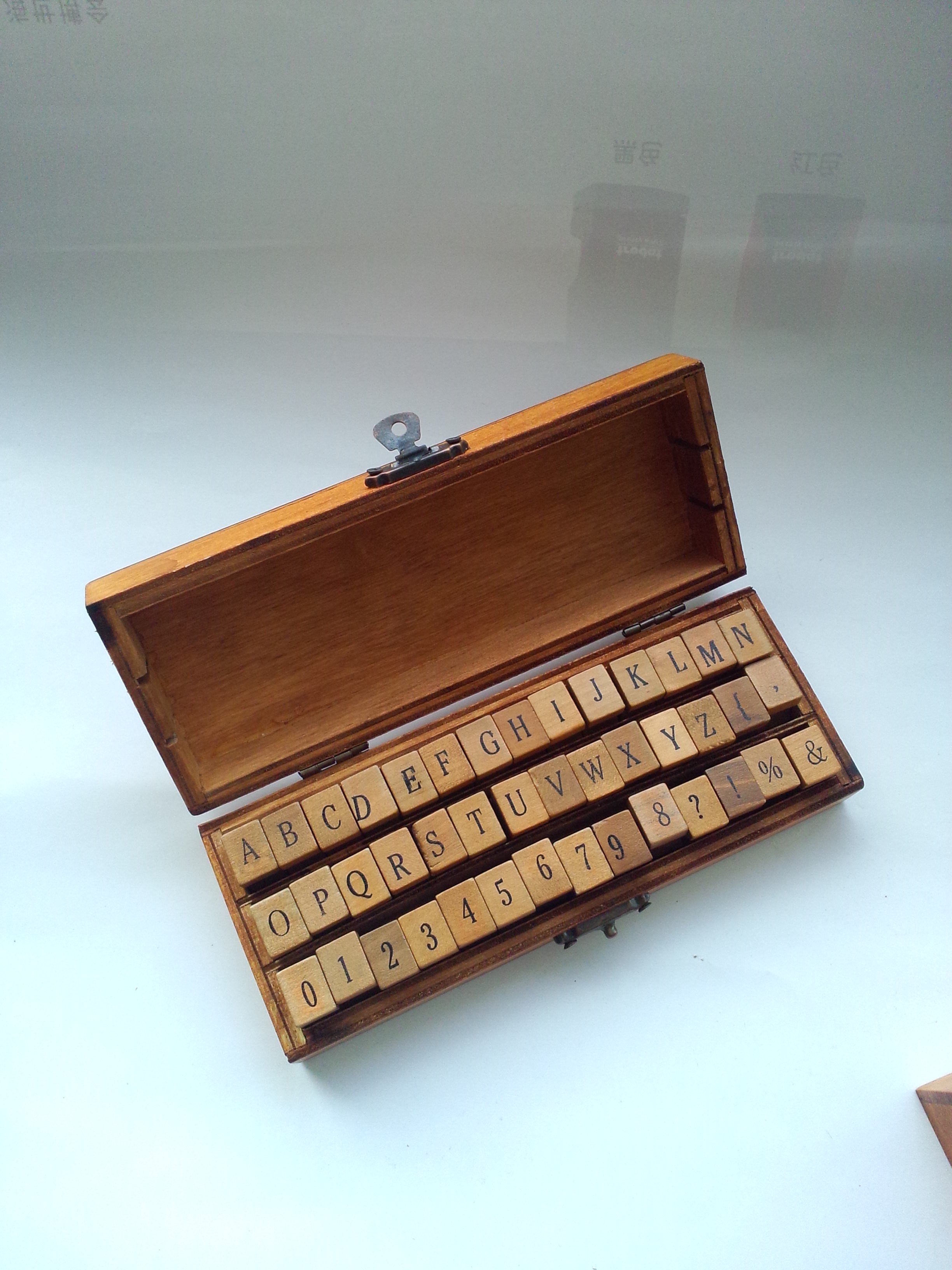 Handwriting lower/upper case Mini Alphabet stamp set wooden EVA rubber stamp