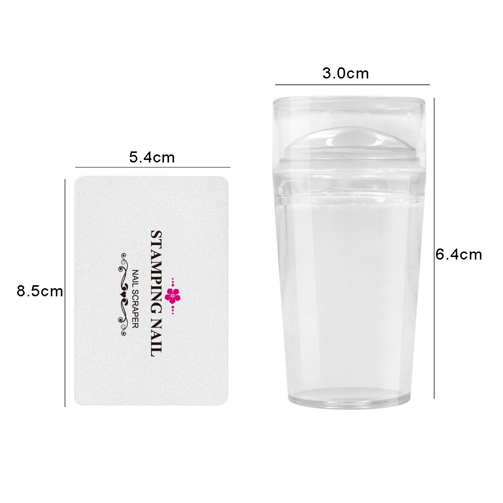 Transparent Nails Silicone Stamp DIY Beauty Nail Art Tools Scraper Manicure Plate for Women's Transfer Stamping