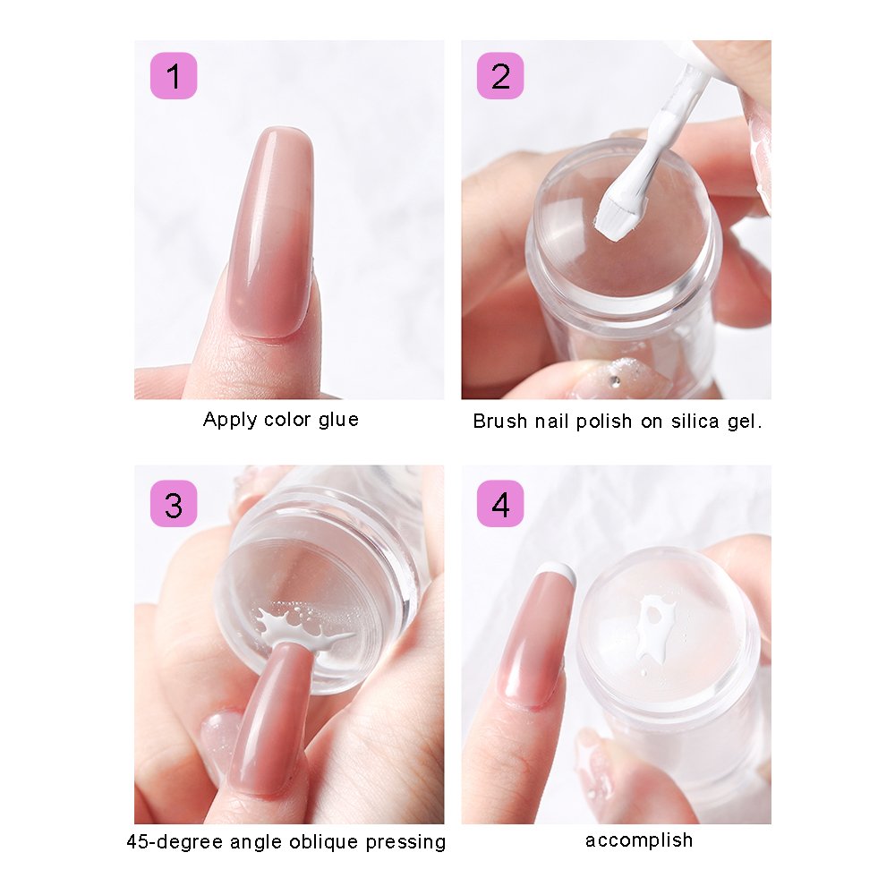 Transparent Nails Silicone Stamp DIY Beauty Nail Art Tools Scraper Manicure Plate for Women's Transfer Stamping