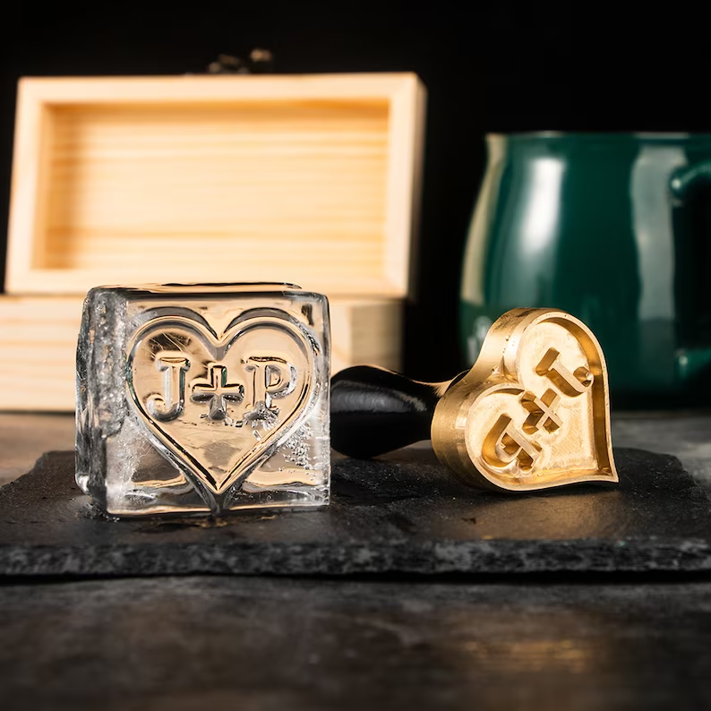 OEM brass soap stamp bar ice stamp Customized logo DIY gift Personalize Branding Iron Replaceable Head Grilling Tools and STAMP