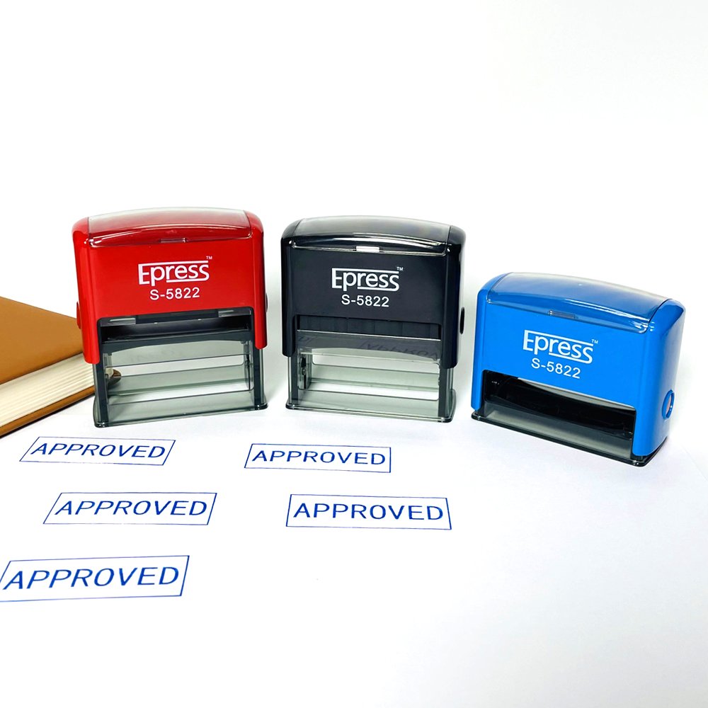 High Quality Selfinking Stamp 58 * 22 mm Rectangle Rubber Office Seal Automatic Stamps Fiscal Personal Logo Self Inking Stamp
