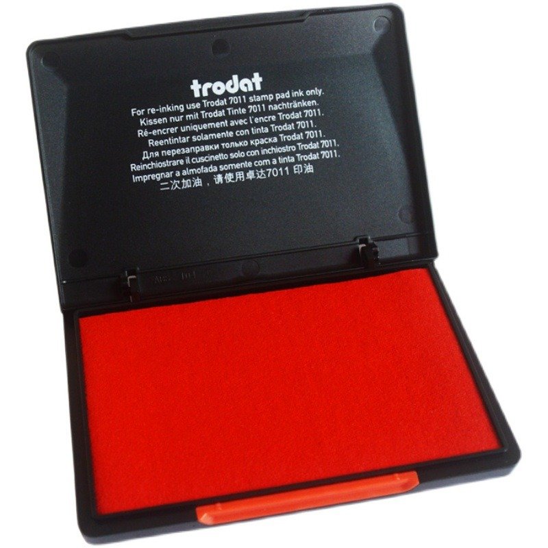 High quality stamp pad in red, blue, black, and multiple colors Trodat