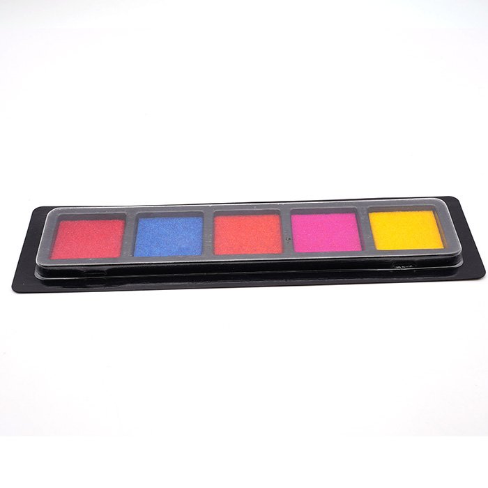 Factory direct supply Customized Logo Colorful Pigment Plastic Standard 5-color Ink square Stamp Pad For Children'S Toy 176