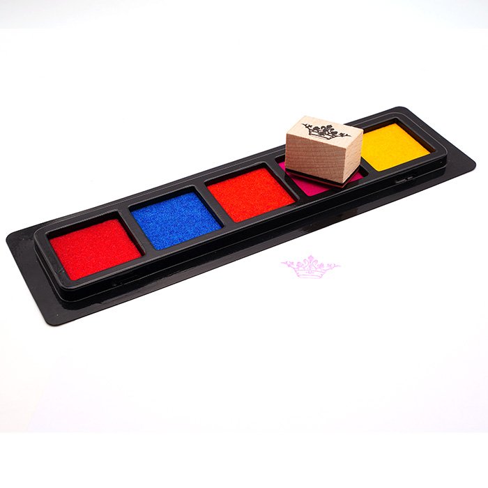 Factory direct supply Customized Logo Colorful Pigment Plastic Standard 5-color Ink square Stamp Pad For Children'S Toy 176
