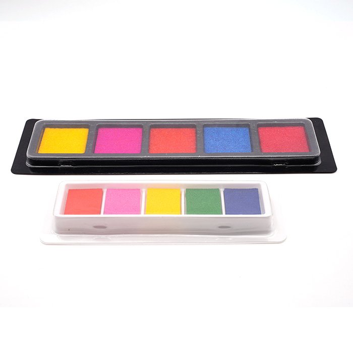 Factory direct supply Customized Logo Colorful Pigment Plastic Standard 5-color Ink square Stamp Pad For Children'S Toy 176