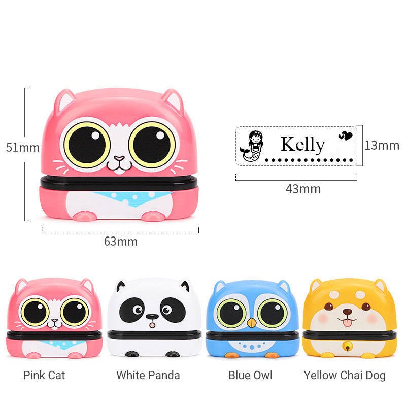 Name Stamp Clothing Kids The Name Stamp for Clothes Cartoon Pattern Style Custom Name Stamp 4 Colors and 36 Cartoon Patterns