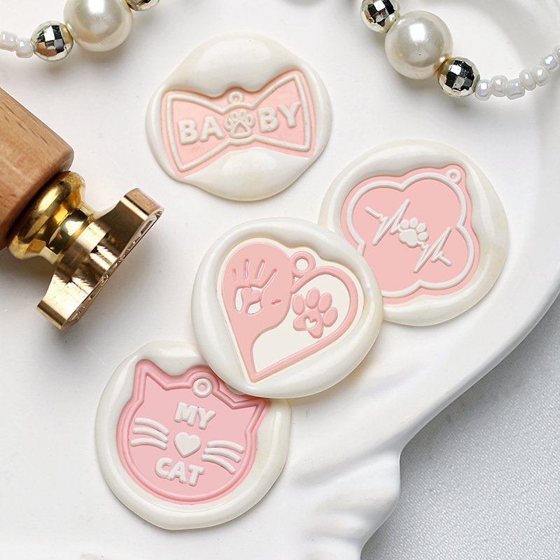 New Pet Brand Series Solid Brass Stamps Embossed Sealing Wax Beads Metal Head Stamps Holiday Gift Manufacturer Wholesale
