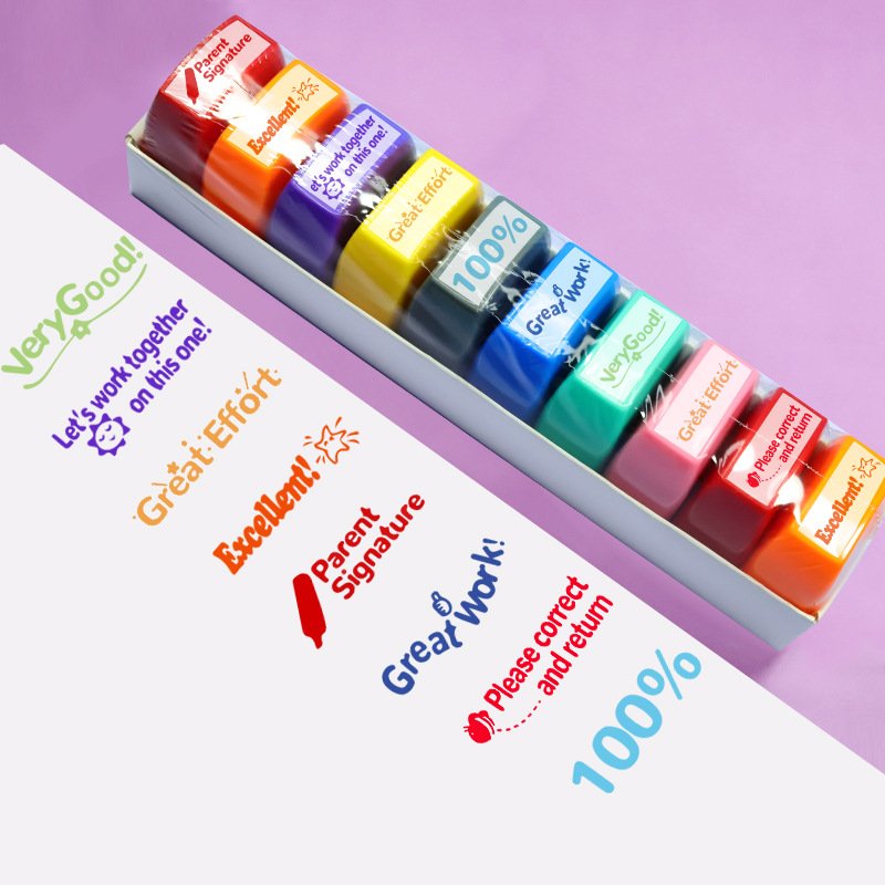 office stamp custom machine stamp personalize permanent ink stamp set teacher