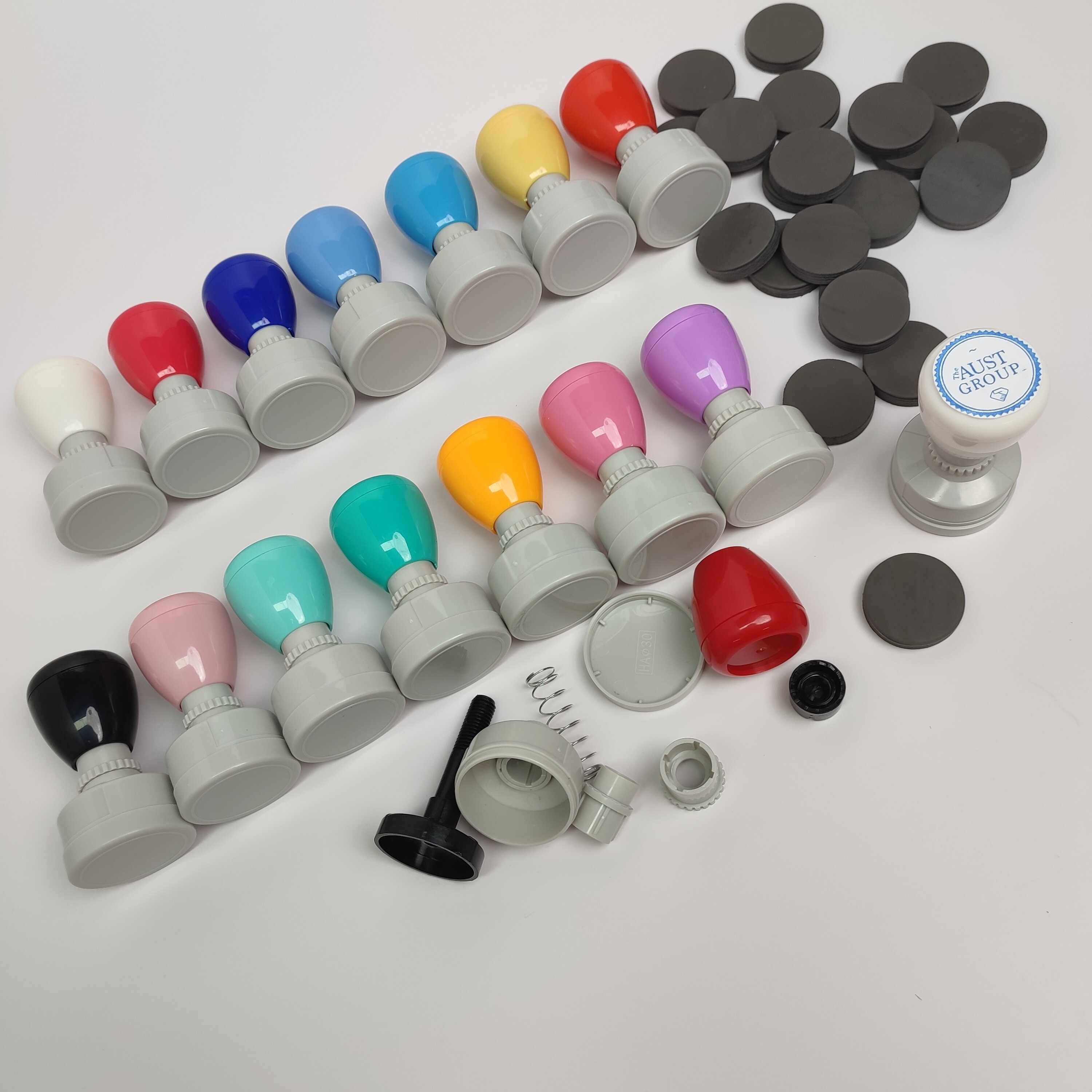 High Quality Soft Color HA Round 30mm Flash Stamp Custom Reward Teacher Stamps Personalised