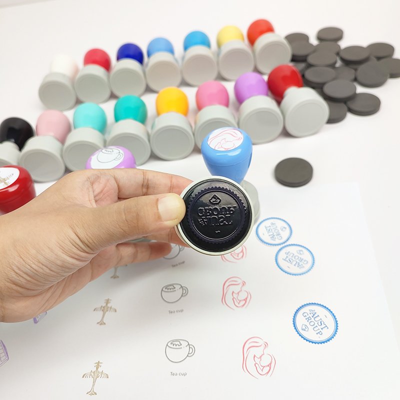 High Quality Soft Color HA Round 30mm Flash Stamp Custom Reward Teacher Stamps Personalised