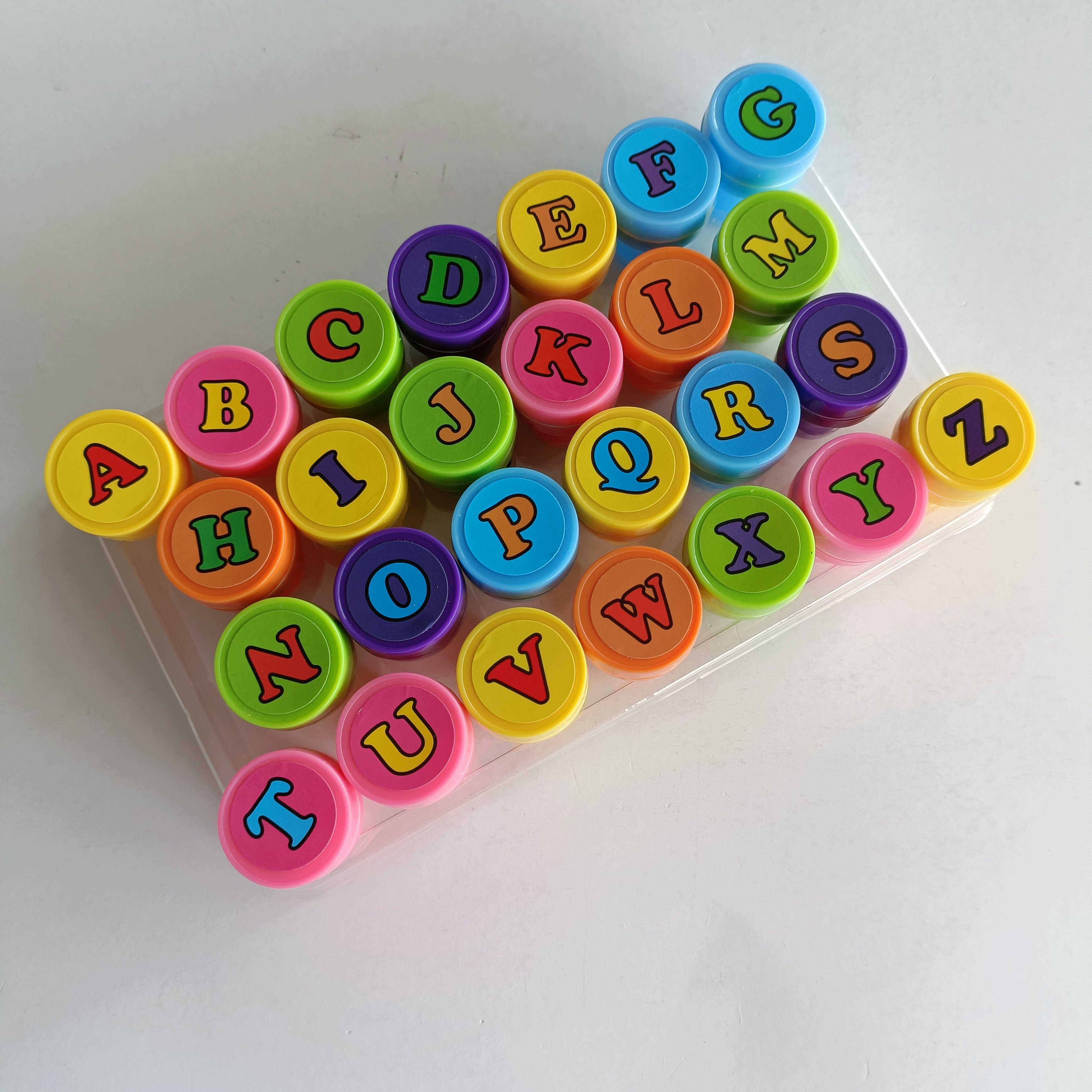 26 Animal Self Inking Letter Stamp Round Rubber Stamp Plastic Number Stamp Sets for kids