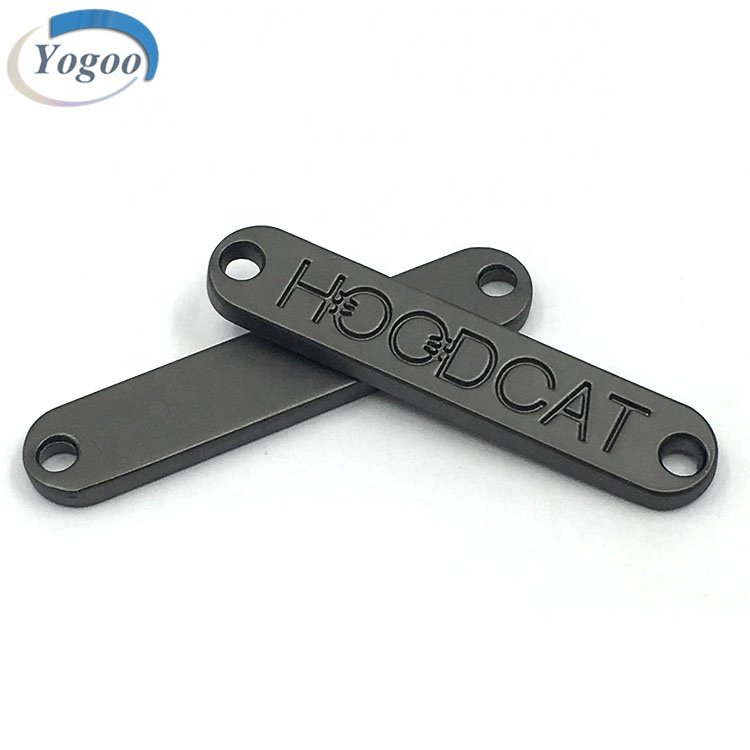 Cheap Rectangle Metal Logo Stamp Silver Engraved Custom Metal Clothing Labels