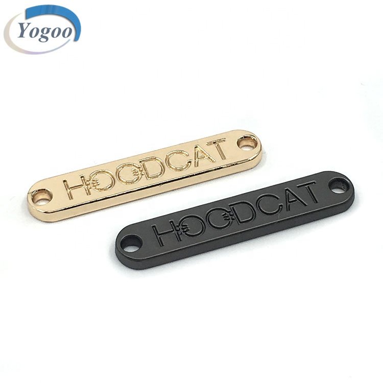 Cheap Rectangle Metal Logo Stamp Silver Engraved Custom Metal Clothing Labels