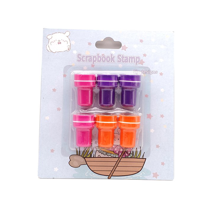 Round Multicolor Fun Cute Child Kids toy Stamp Cartoon Rubber Stamps Scrapbooking Reward Toy