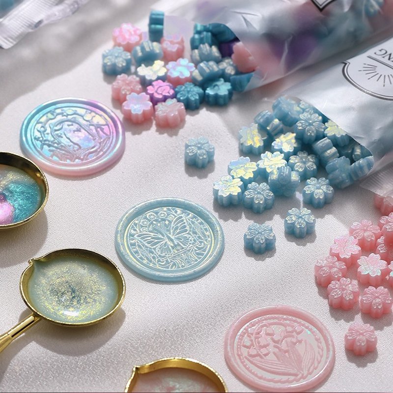 Cherry blossom shaped wax bead lacquer wax is used for envelope invitation gift packaging cosmetic box manufacturers wholesale