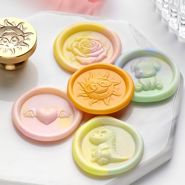 Simple and Cute Cartoon Series Stamp 2.2cm Small Relief Pattern Seal Manufacturer