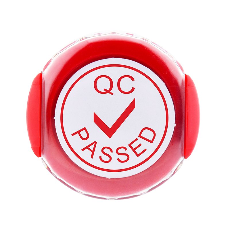 Free sample office use Round 30mm self inking plastic rubber stamp with blue ink pad