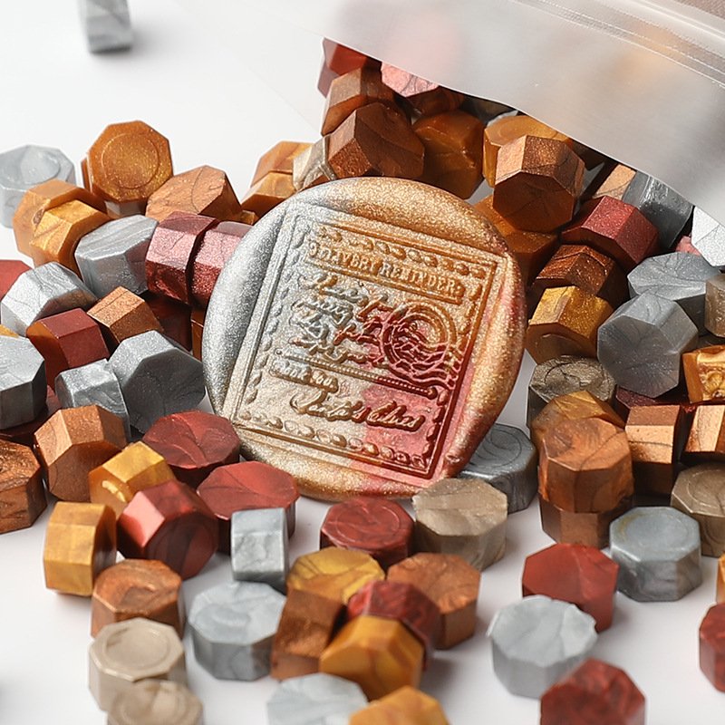 China Manufacturer Customized Stamps resin Diamond stamp gold Fountain pen stamp Wax seal bees Packed with Octagonal wax seal