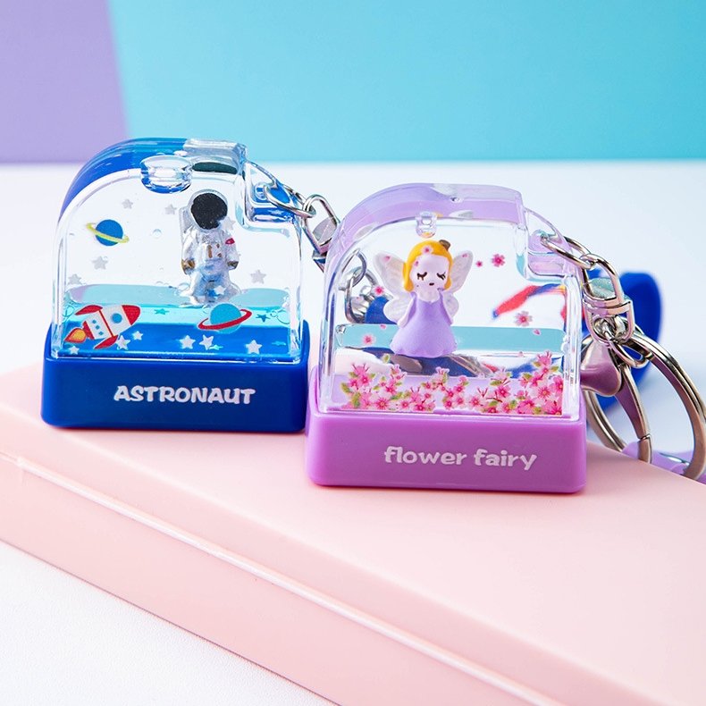 Kids Tamps Cartoon Cute Water Floating Toy Stamps With Key Chain Name Clothes Signature Toy Name Stamp