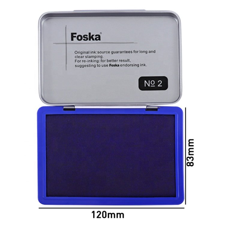 FOSKA Multiple Colors Stamp Ink Pad Metal Shell Quick Drying Fingerprint Ink Pad Washable With Black Blue Red Purple Ink Refill