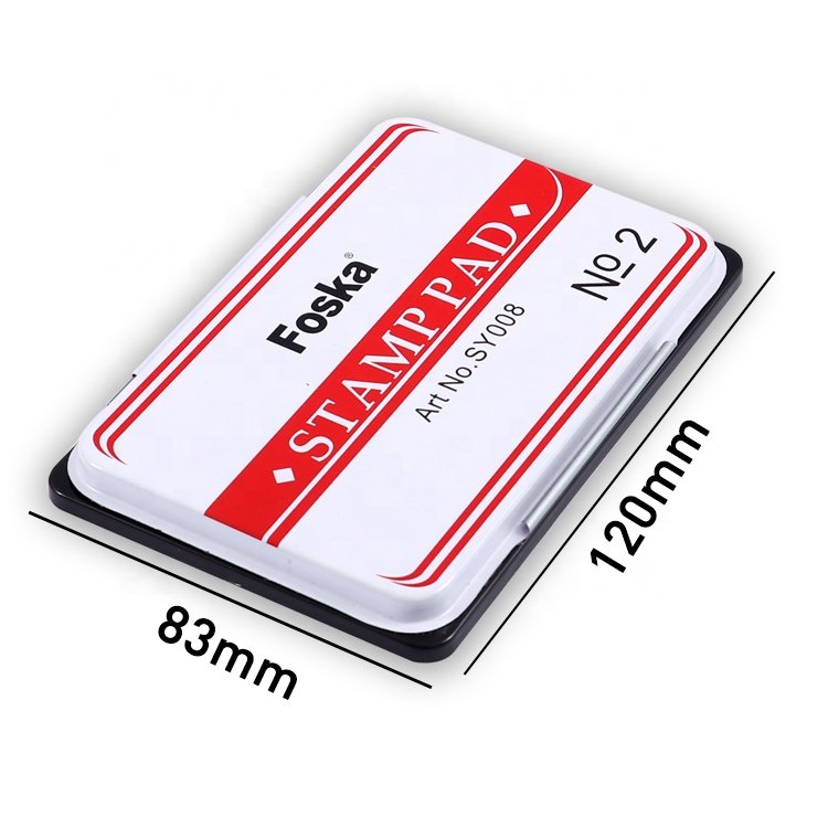 FOSKA Multiple Colors Stamp Ink Pad Metal Shell Quick Drying Fingerprint Ink Pad Washable With Black Blue Red Purple Ink Refill