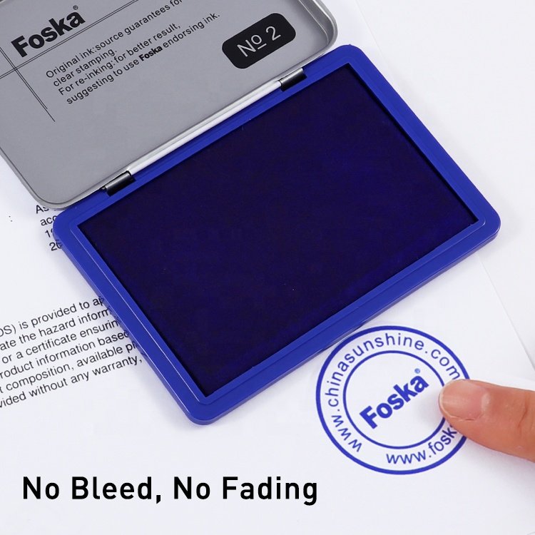 FOSKA Multiple Colors Stamp Ink Pad Metal Shell Quick Drying Fingerprint Ink Pad Washable With Black Blue Red Purple Ink Refill