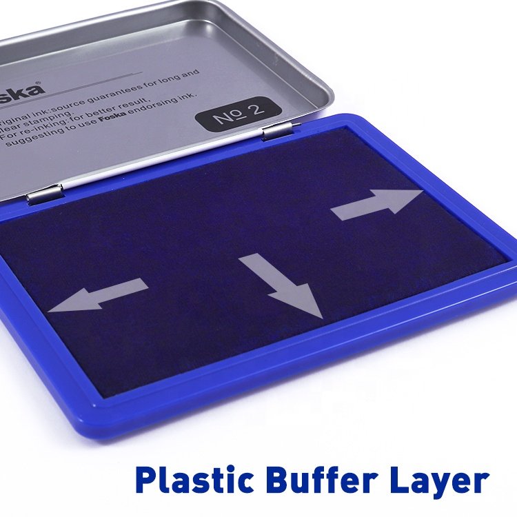 FOSKA Multiple Colors Stamp Ink Pad Metal Shell Quick Drying Fingerprint Ink Pad Washable With Black Blue Red Purple Ink Refill