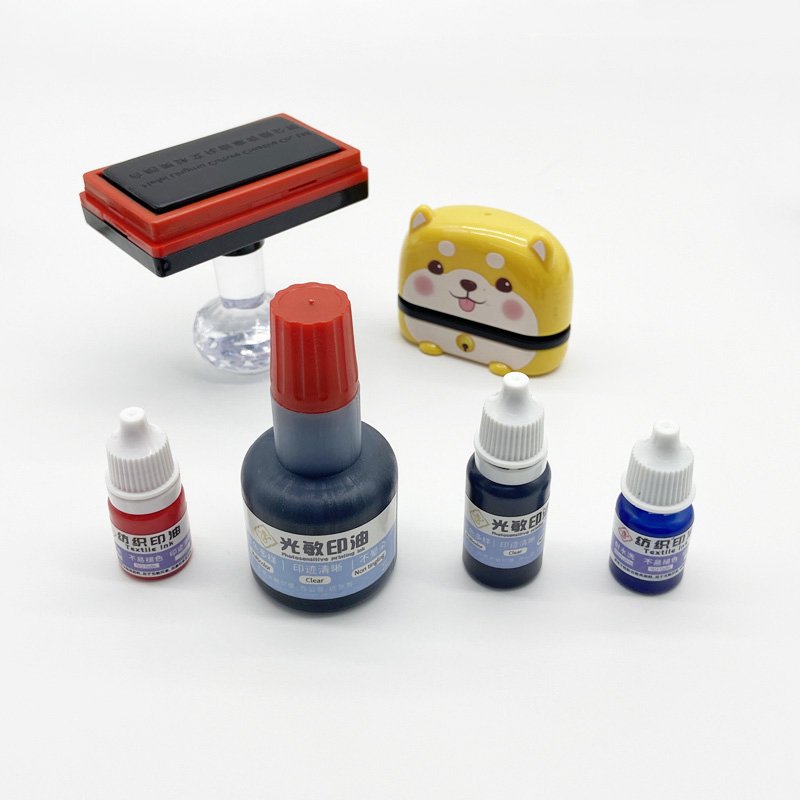 quality washable ink custom volume logo stamp pad refill ink textile fabric ink for flash stamp