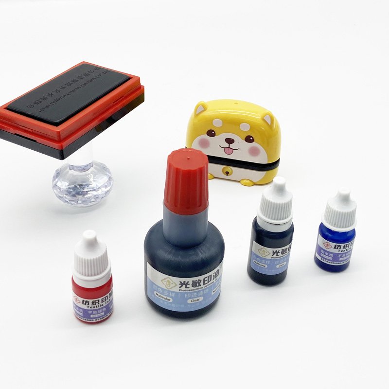 quality washable ink custom volume logo stamp pad refill ink textile fabric ink for flash stamp