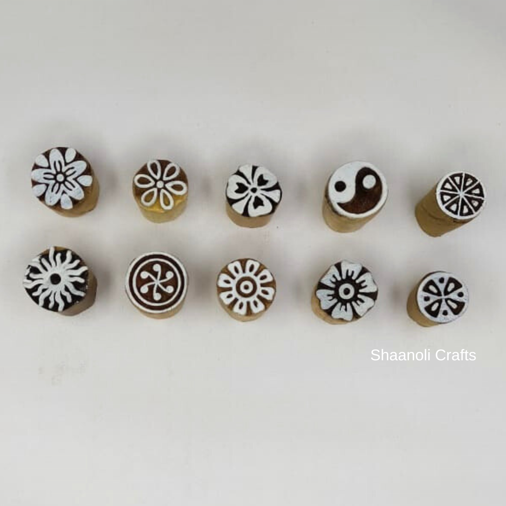 New Arrival Handmade Wooden Blocks Printing Henna Craft Paper Stamp Fabric Textile Printing Block Wood Carved Stamps