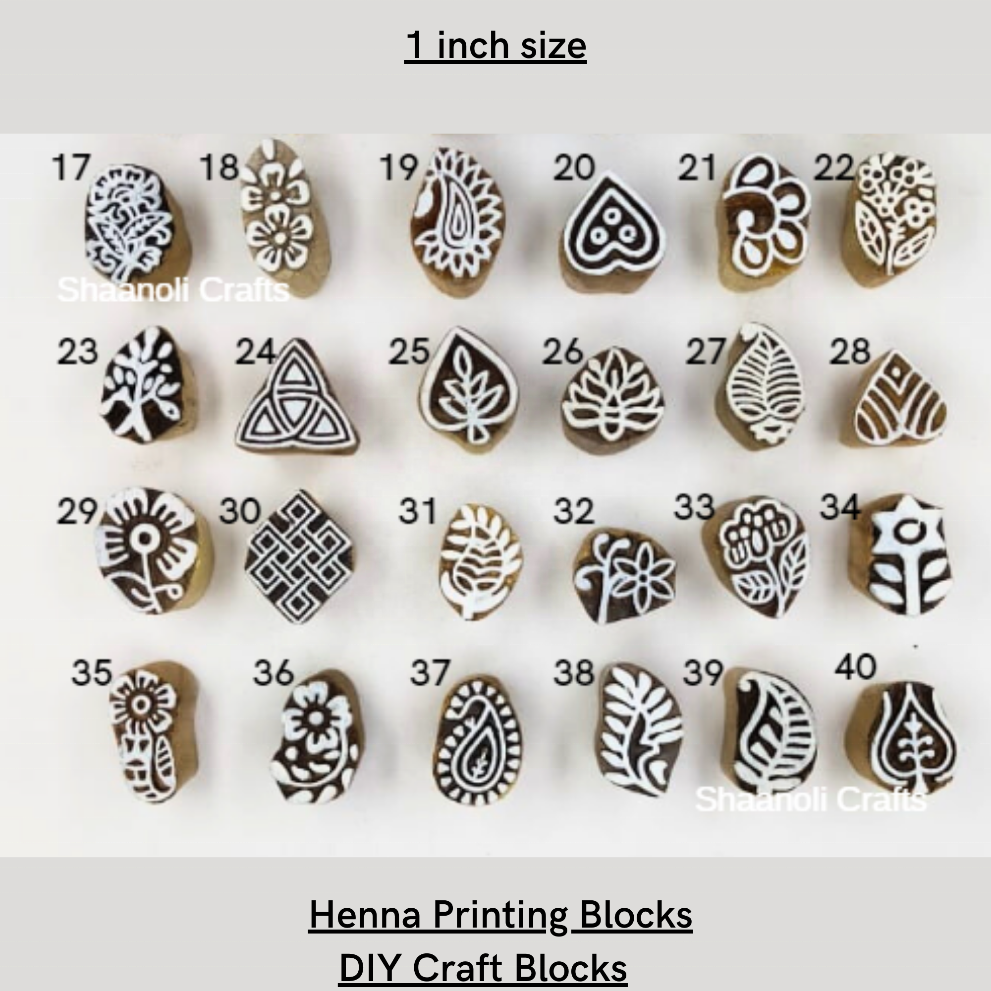 New Arrival Handmade Wooden Blocks Printing Henna Craft Paper Stamp Fabric Textile Printing Block Wood Carved Stamps