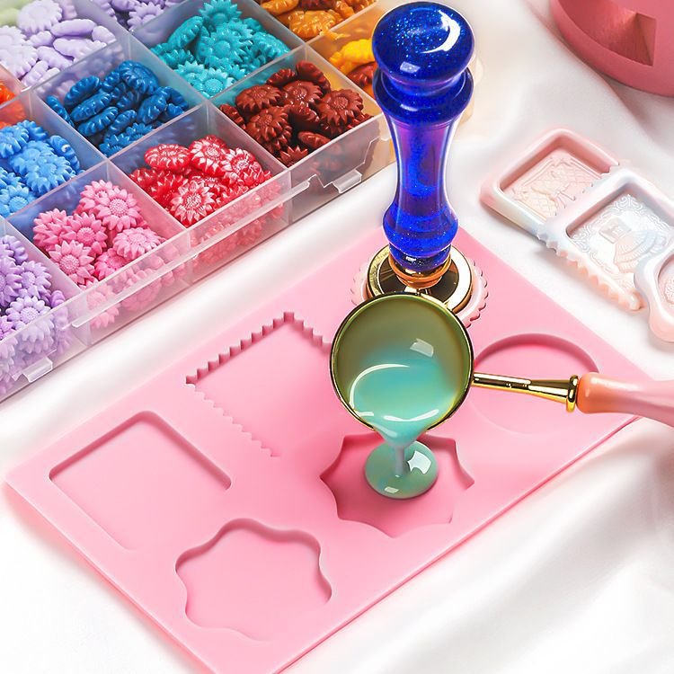Wax Seal Stamp Silicone Mould Pad Sealing Wax Mold Mats Sealing Fix Shapes Envelope Invitation DIY Auxiliary Tool