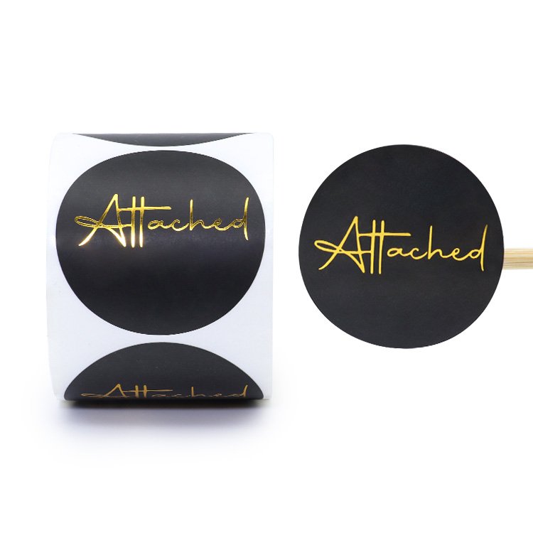 New Design Hot Stamping Label Logo Labels Kraft Paper Stick Gold Foil Sticker Custom Stickers Printing