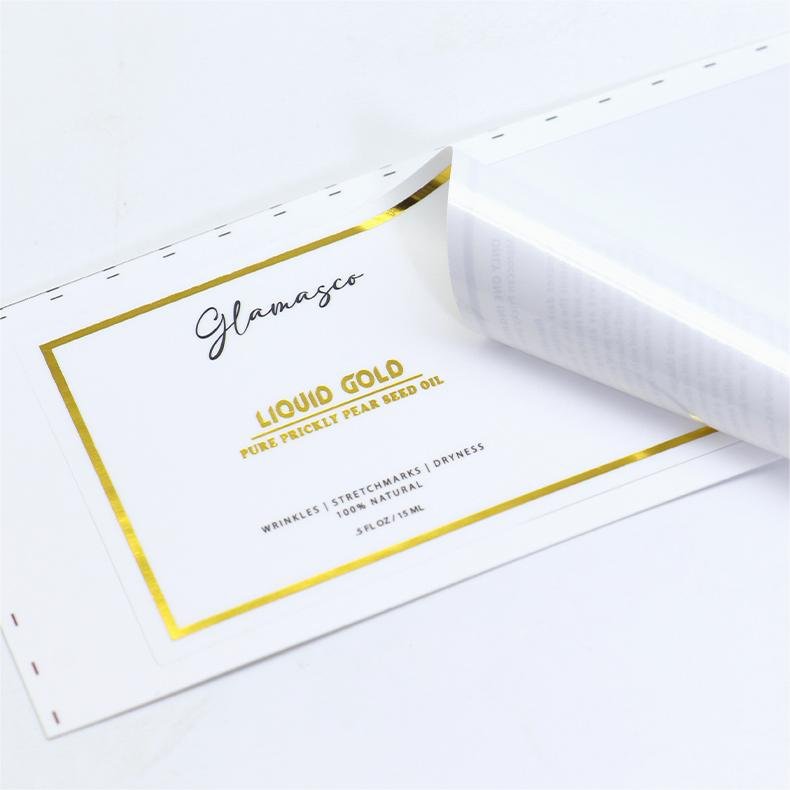 New Design Hot Stamping Label Logo Labels Kraft Paper Stick Gold Foil Sticker Custom Stickers Printing