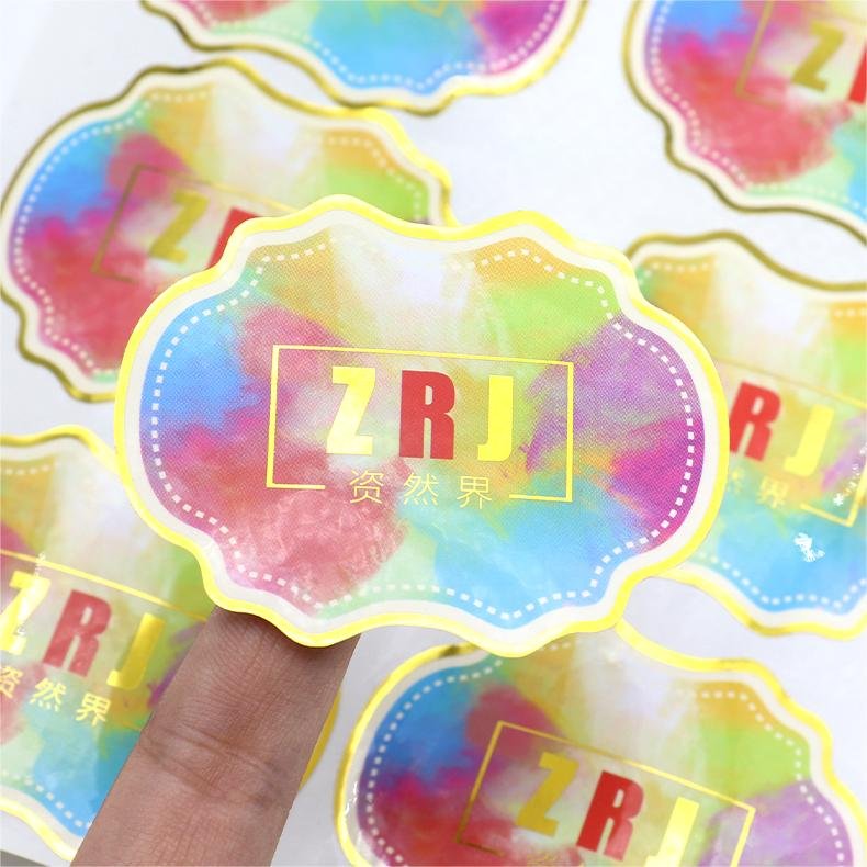 New Design Hot Stamping Label Logo Labels Kraft Paper Stick Gold Foil Sticker Custom Stickers Printing