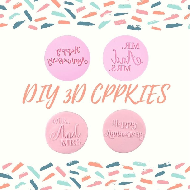 Baking Cookies,Decorating Cake/Sugar Paste/Cupcake Happy Birthday Fondant Embosser 3D Design Cookie Stamp