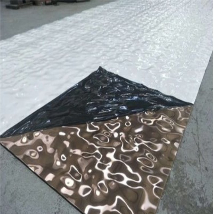 Golden 4 ft x 8 ft (1.2m x 2.4m) aisi 304 price color stainless steel wall panels water ripple hammered sheet plate