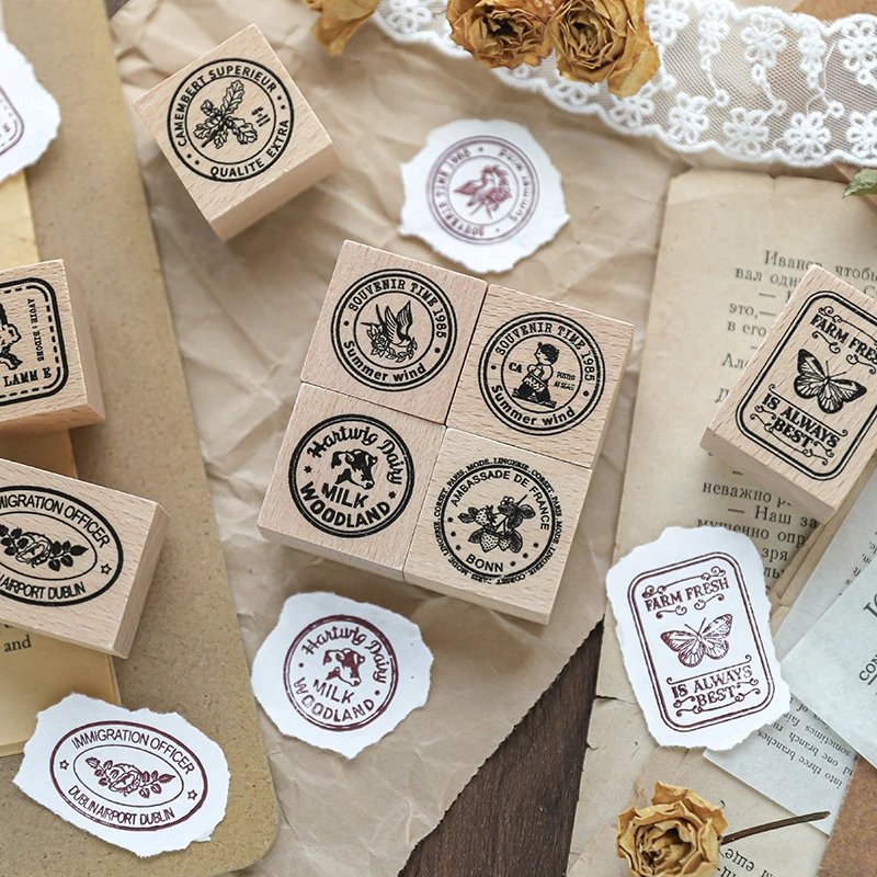 Supplier kids playdough design burn custom rubber henna wooden stamps set