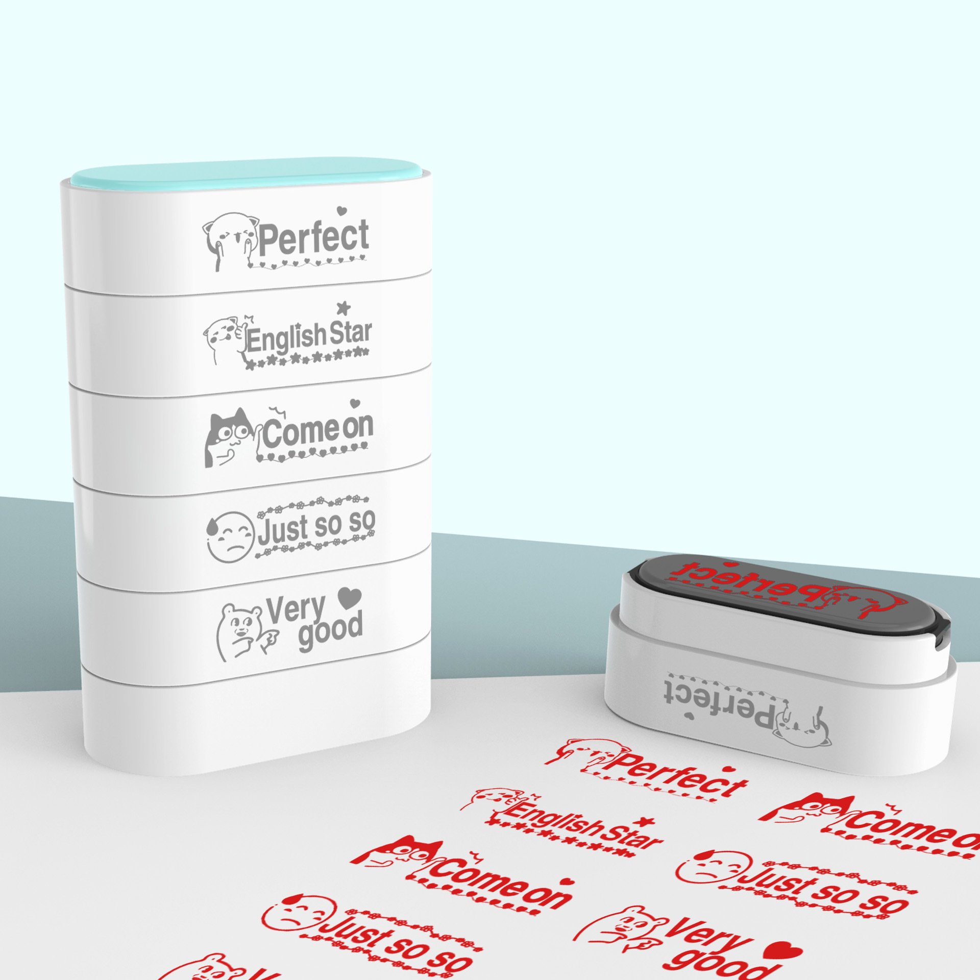 5-in-1 School Reward Teacher Stamps Multi-functional Flash stamp Buy More Stamps For Less